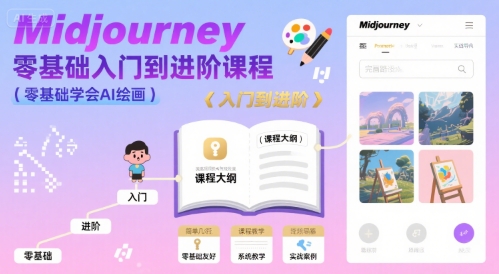 midjourney零基础入门到进阶课程，零基础学会AI绘画