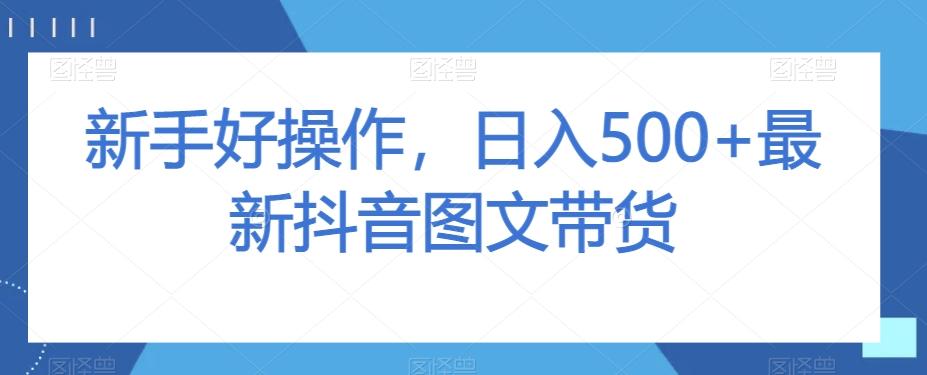 新手好操作,日入500+最新抖音图文带货【揭秘】