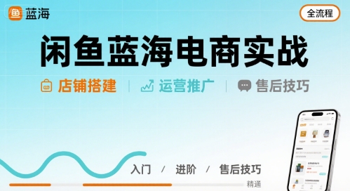 闲鱼蓝海电商实战，店铺搭建运营售后全流程