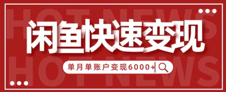 【新手项目】小白快速在闲鱼单月单账号变现6000+的秘密