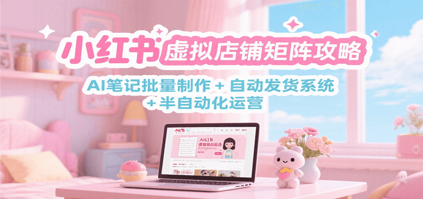 小红书虚拟店铺矩阵攻略：AI笔记批量制作 + 自动发货系统 + 半自动化运营