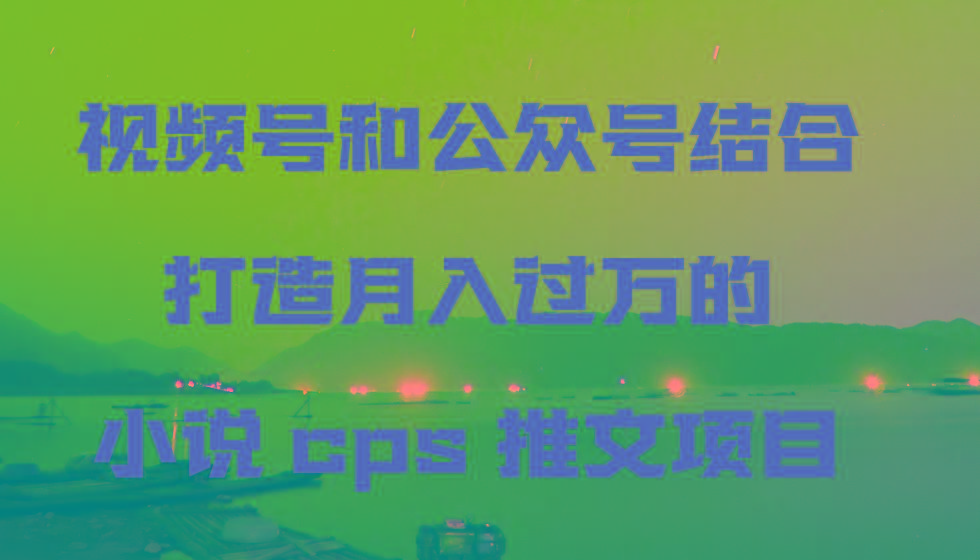 视频号和公众号结合打造月入过万的小说cps推文项目，包括市面上面的各种思路详解