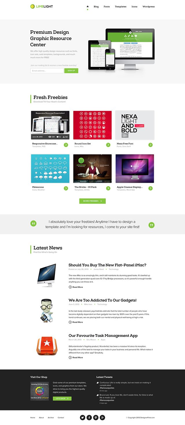 无污染的PSD网站UI设计