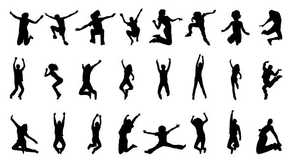 站长素材跳跃人物剪影集 psd素材下载