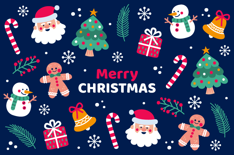 圣诞元素图案圣诞节背景矢量素材(AI/EPS/PNG)