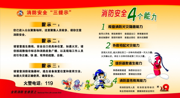 站长素材消防安全知识展板PSD素材