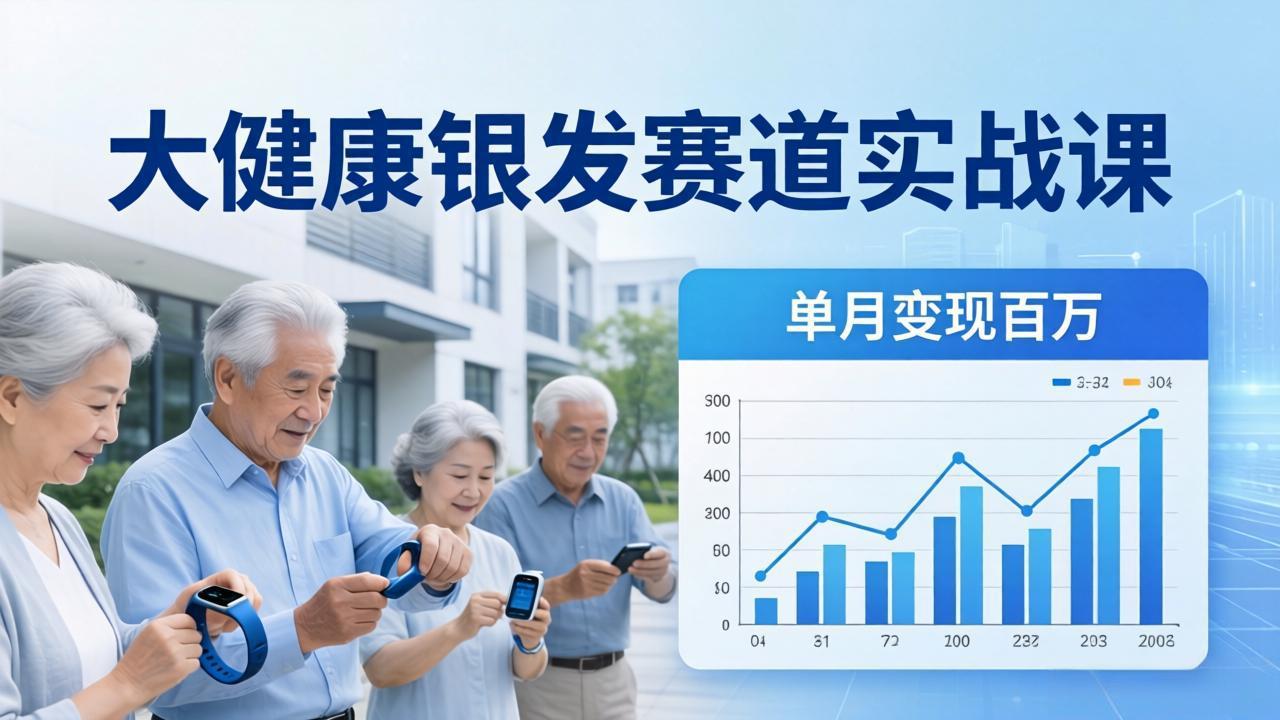 大健康银发赛道实战课：拆解视频号线索型 IP 单月变现百万逻辑，教你精准获客高效变现