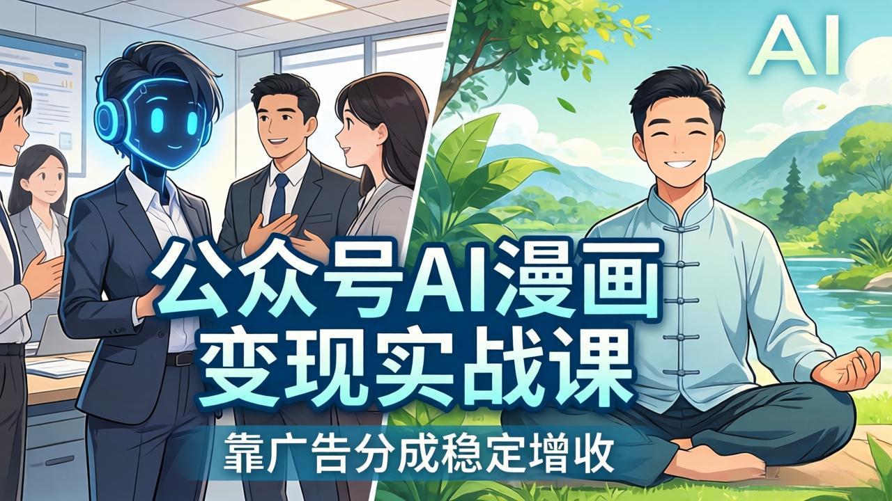 公众号AI漫画变现实战课:星座/职场/养生多赛道+智能体发文,靠广告分成稳定增收插图 公众号AI漫画变现实战课:星座/职场/养生多赛道+智能体发文,靠广告分成稳定增收插图