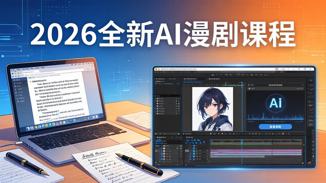 2026全新AI漫剧课程:覆盖创作全链路,教你写作分镜剪辑配音一站式打造漫剧作品插图 2026全新AI漫剧课程:覆盖创作全链路,教你写作分镜剪辑配音一站式打造漫剧作品插图