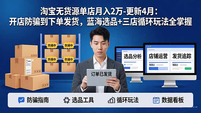 淘宝无货源5.0单店月入2万-更新4月:开店防骗到下单发货,蓝海选品+三店循环玩法全掌握插图 淘宝无货源5.0单店月入2万-更新4月:开店防骗到下单发货,蓝海选品+三店循环玩法全掌握插图