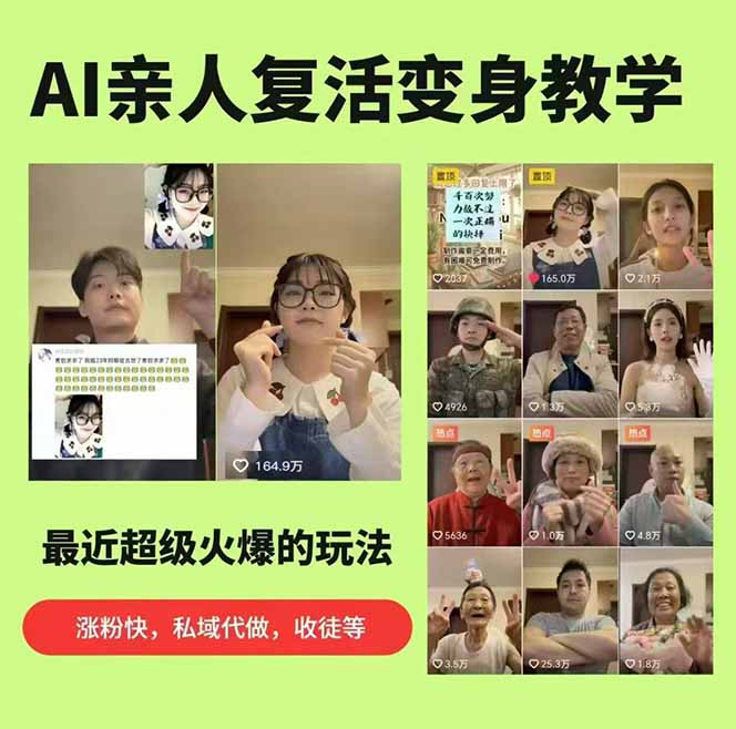 思念亲人AI视频教程：亲人复活+人物替换技术，条条几万赞爆款作品制作插图(1)