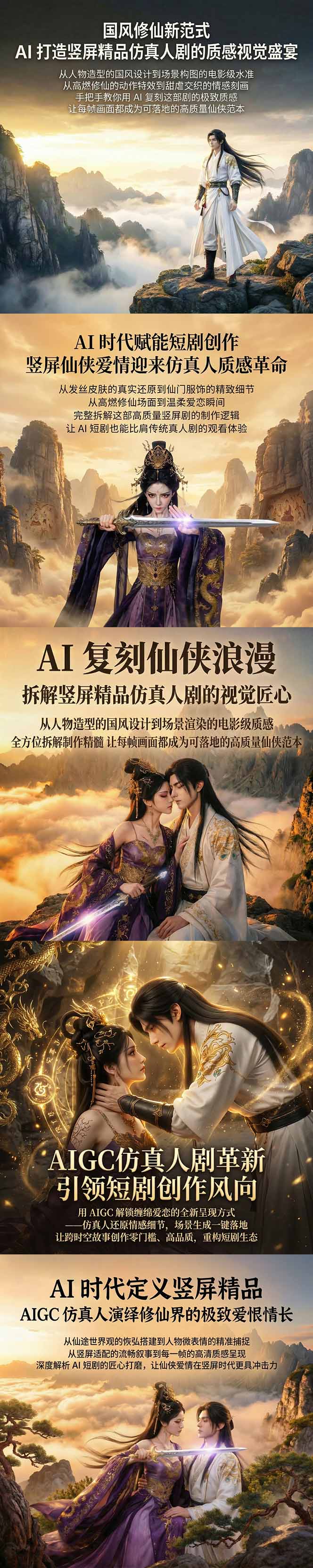 AIGC 仿真人短剧创作革新，解锁仙侠爱恋全新呈现，一键出高质场景，零门槛打造爆款剧集插图(1)