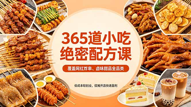 365道小吃绝密配方课:覆盖网红炸串、卤味甜品全品类,低成本轻创业,摆摊开店快速盈利插图 365道小吃绝密配方课:覆盖网红炸串、卤味甜品全品类,低成本轻创业,摆摊开店快速盈利插图