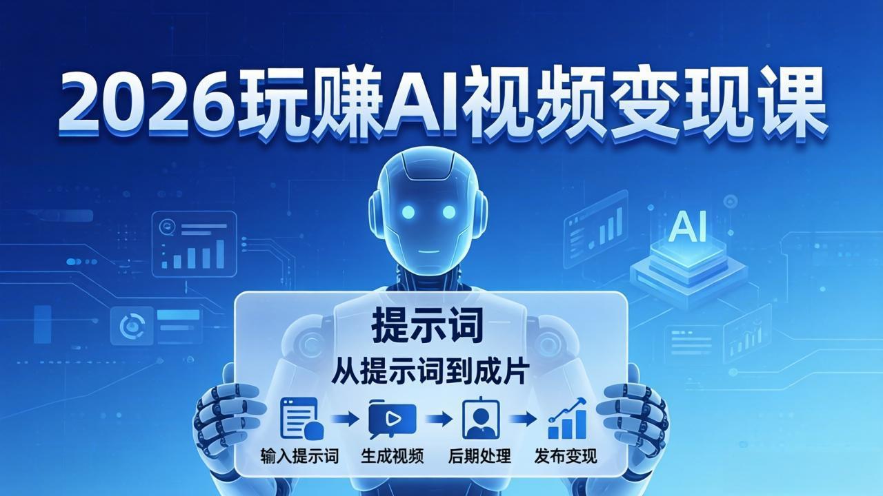 2026玩赚AI视频变现课:掌握 AI 视频全流程技能,从提示词到成片高效产出插图 2026玩赚AI视频变现课:掌握 AI 视频全流程技能,从提示词到成片高效产出插图
