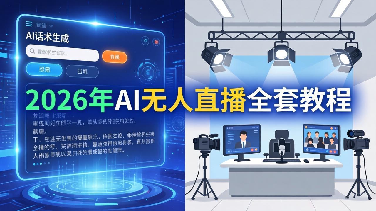 2026年AI无人直播全套教程:OBS安装+软件配置+直播间搭建+话术生成+一键开播实操插图 2026年AI无人直播全套教程:OBS安装+软件配置+直播间搭建+话术生成+一键开播实操插图