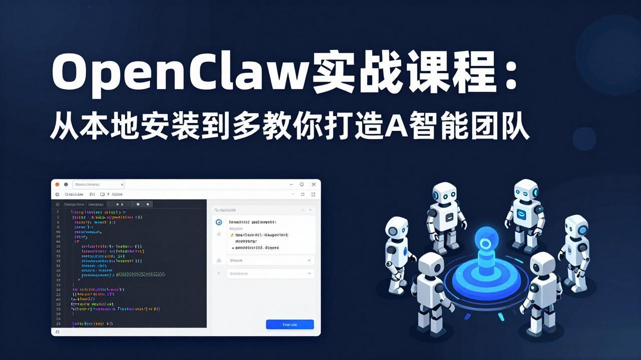OpenClaw实战课程:从本地安装到多Agent协同,手把手教你打造AI智能团队插图 OpenClaw实战课程:从本地安装到多Agent协同,手把手教你打造AI智能团队插图