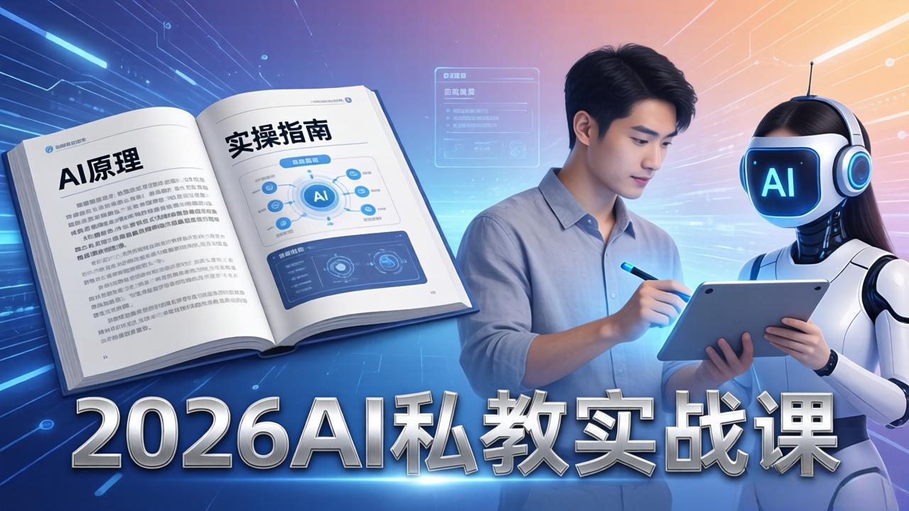 2026AI私教实战课：从AI原理到全场景实操，零基础学会用AI提效+单人单干创业插图