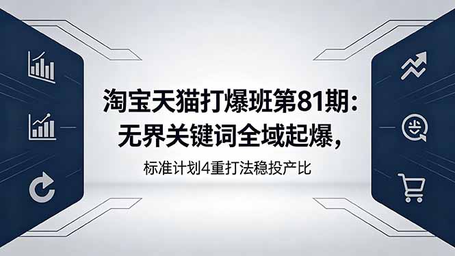 淘宝天猫打爆班第81期:无界关键词全域起爆,标准计划4重打法稳投产比插图 淘宝天猫打爆班第81期:无界关键词全域起爆,标准计划4重打法稳投产比插图