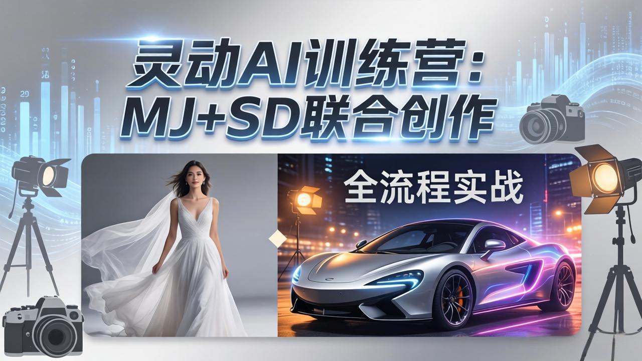 灵动AI训练营-3.0课程:MJ+SD联合创作,从婚纱大片到汽车广告,摄影后期全流程实战插图 灵动AI训练营-3.0课程:MJ+SD联合创作,从婚纱大片到汽车广告,摄影后期全流程实战插图