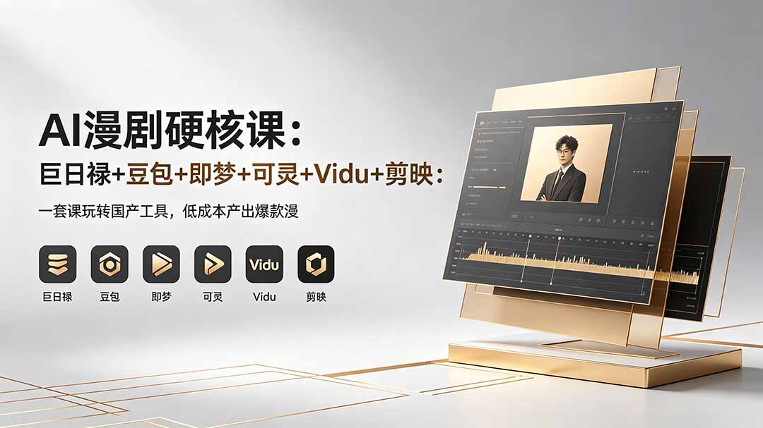 AI漫剧硬核课:巨日禄+豆包+即梦+可灵+Vidu+剪映:一套课玩转国产工具,低成本产出爆款漫剧插图 AI漫剧硬核课:巨日禄+豆包+即梦+可灵+Vidu+剪映:一套课玩转国产工具,低成本产出爆款漫剧插图