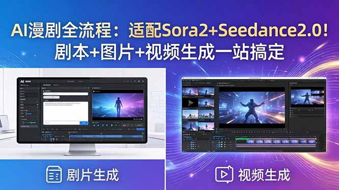 AI漫剧全流程:适配Sora2+Seedance2.0!剧本+图片+视频生成一站搞定插图 AI漫剧全流程:适配Sora2+Seedance2.0!剧本+图片+视频生成一站搞定插图
