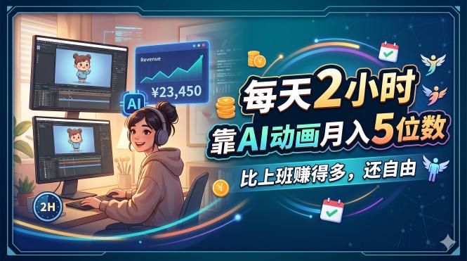 每天 2 小时,靠 AI 动画月入 5 位数,比上班赚得多,还自由插图 每天 2 小时,靠 AI 动画月入 5 位数,比上班赚得多,还自由插图