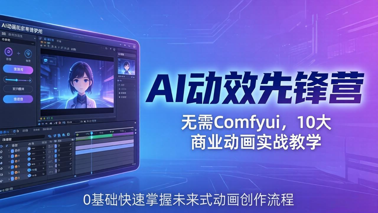 AI 动效先锋营:无需Comfyui,10大商业动画实战教学,0基础快速掌握未来式动画创作流程插图 AI 动效先锋营:无需Comfyui,10大商业动画实战教学,0基础快速掌握未来式动画创作流程插图