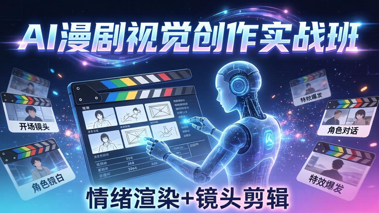 AI漫剧视觉导演思维实战班,从脚本到成片全掌握,分镜设计情绪渲染一站学会插图 AI漫剧视觉导演思维实战班,从脚本到成片全掌握,分镜设计情绪渲染一站学会插图
