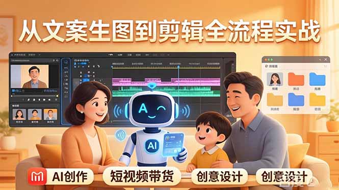 原创 AI 剧情短视频带货：AI+家庭剧情+带货广告，从文案生图到剪辑全流程实战