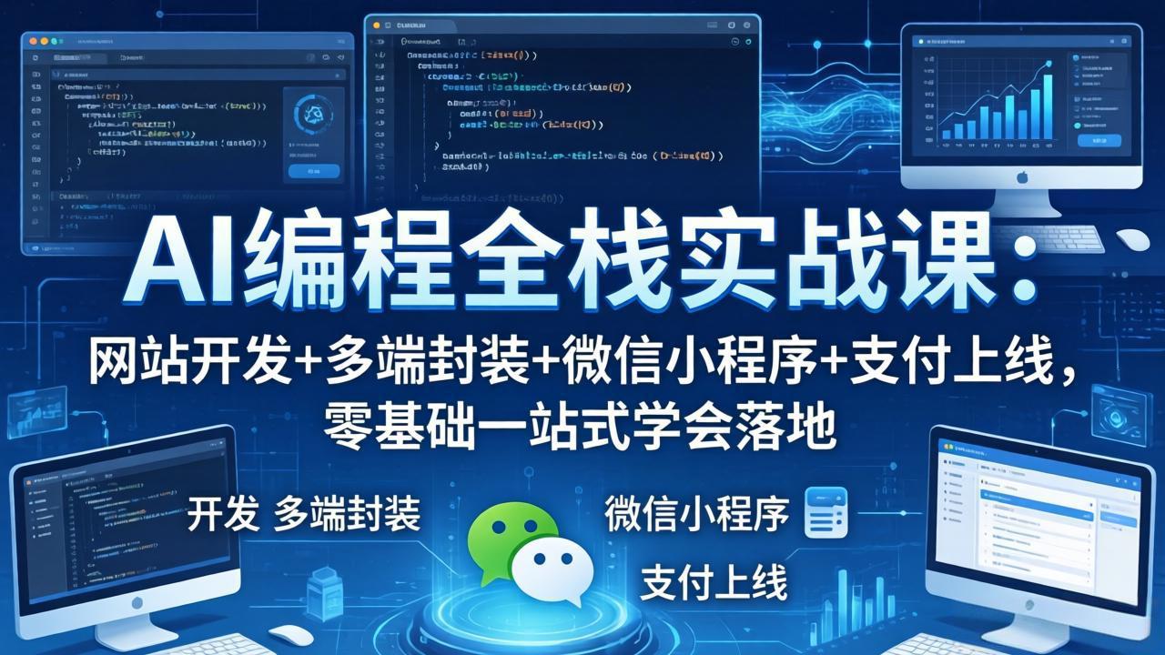 AI编程全栈实战课:网站开发+多端封装+微信小程序+支付上线,零基础一站式学会落地插图 AI编程全栈实战课:网站开发+多端封装+微信小程序+支付上线,零基础一站式学会落地插图