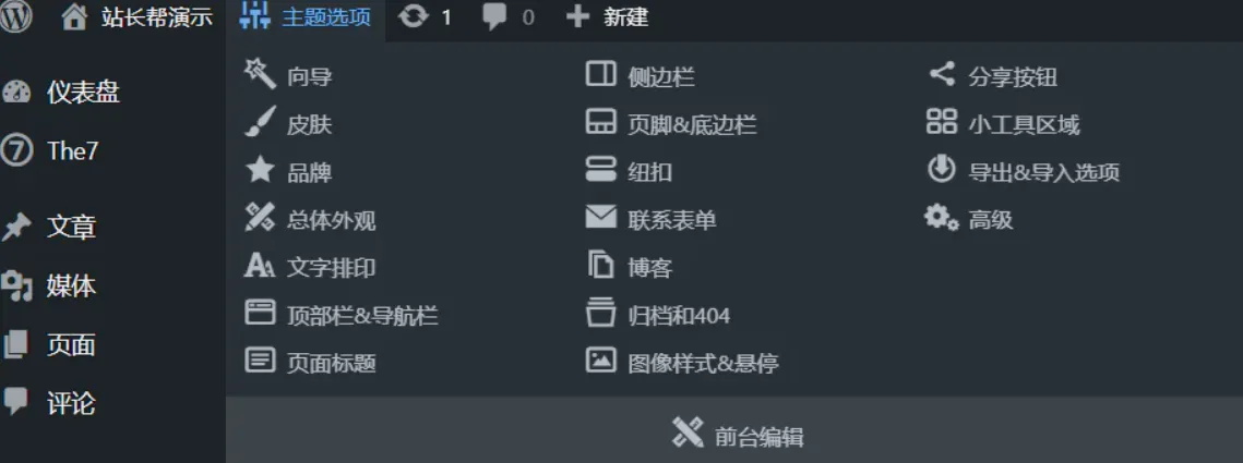 wordpress汉化主题:The7.6汉化版,支持自动更新——正版原封最新主题包+全套最新汉化插件+the7中文视频教程+附赠插件+汉化包+全套demo文件及psd