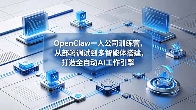 OpenClaw 一人公司训练营，从部署调试到多智能体搭建，打造全自动 AI 工作引擎插图