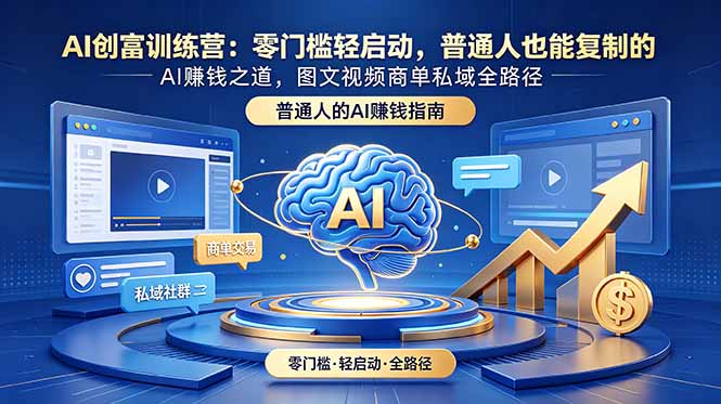 AI创富训练营：零门槛轻启动，普通人也能复制的AI赚钱之道，图文视频商单私域全路径插图