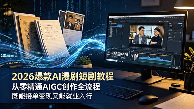 2026 爆款 AI 漫剧短剧教程 从零精通 AIGC 创作全流程 既能接单变现又能就业入行插图