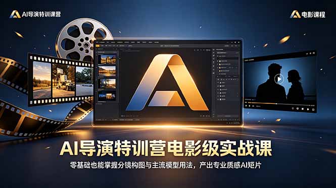 AI导演特训营电影级实战课，零基础也能掌握分镜构图与主流模型用法，产出专业质感AI短片插图