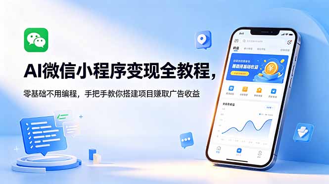 AI微信小程序变现全教程，零基础不用编程，手把手教你搭建项目赚取广告收益插图