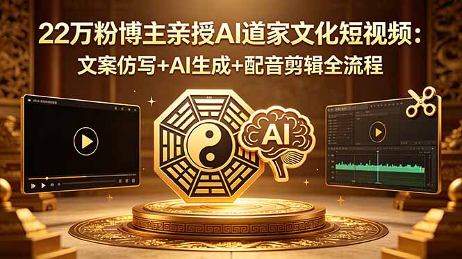 22万粉博主亲授AI道家文化短视频：文案仿写+AI生成+配音剪辑全流程插图