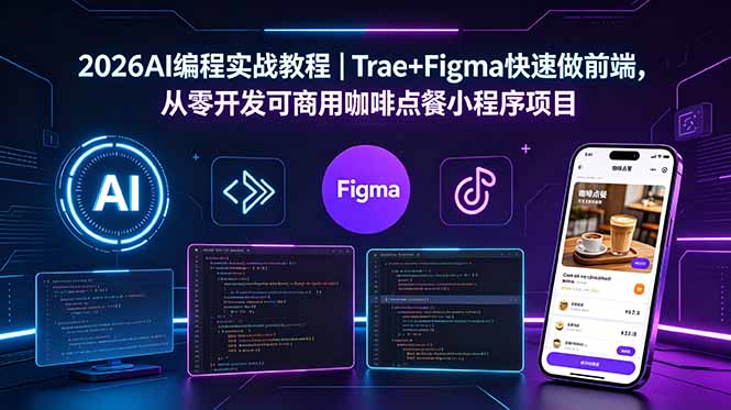 2026AI编程实战教程｜Trae+Figma快速做前端，从零开发可商用咖啡点餐小程序项目插图